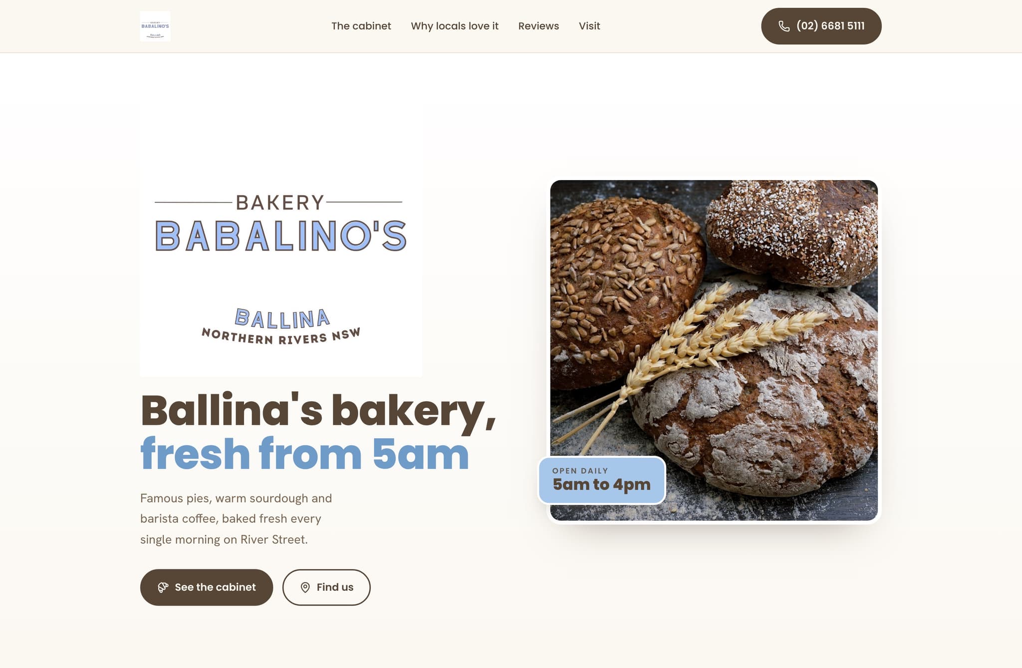 Babalinos Bakery, Web Design project thumbnail