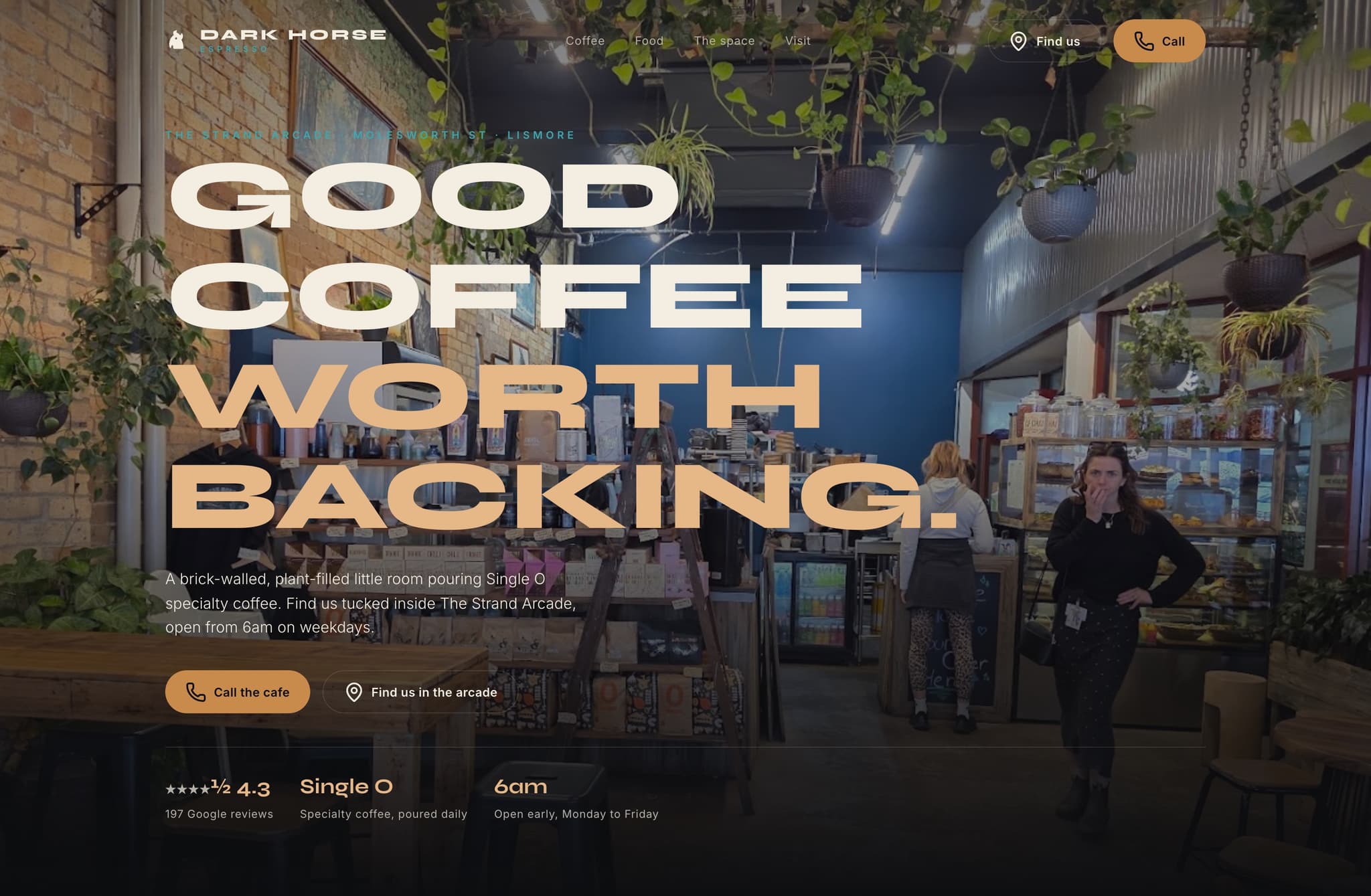 Dark Horse Espresso, Web Design project thumbnail