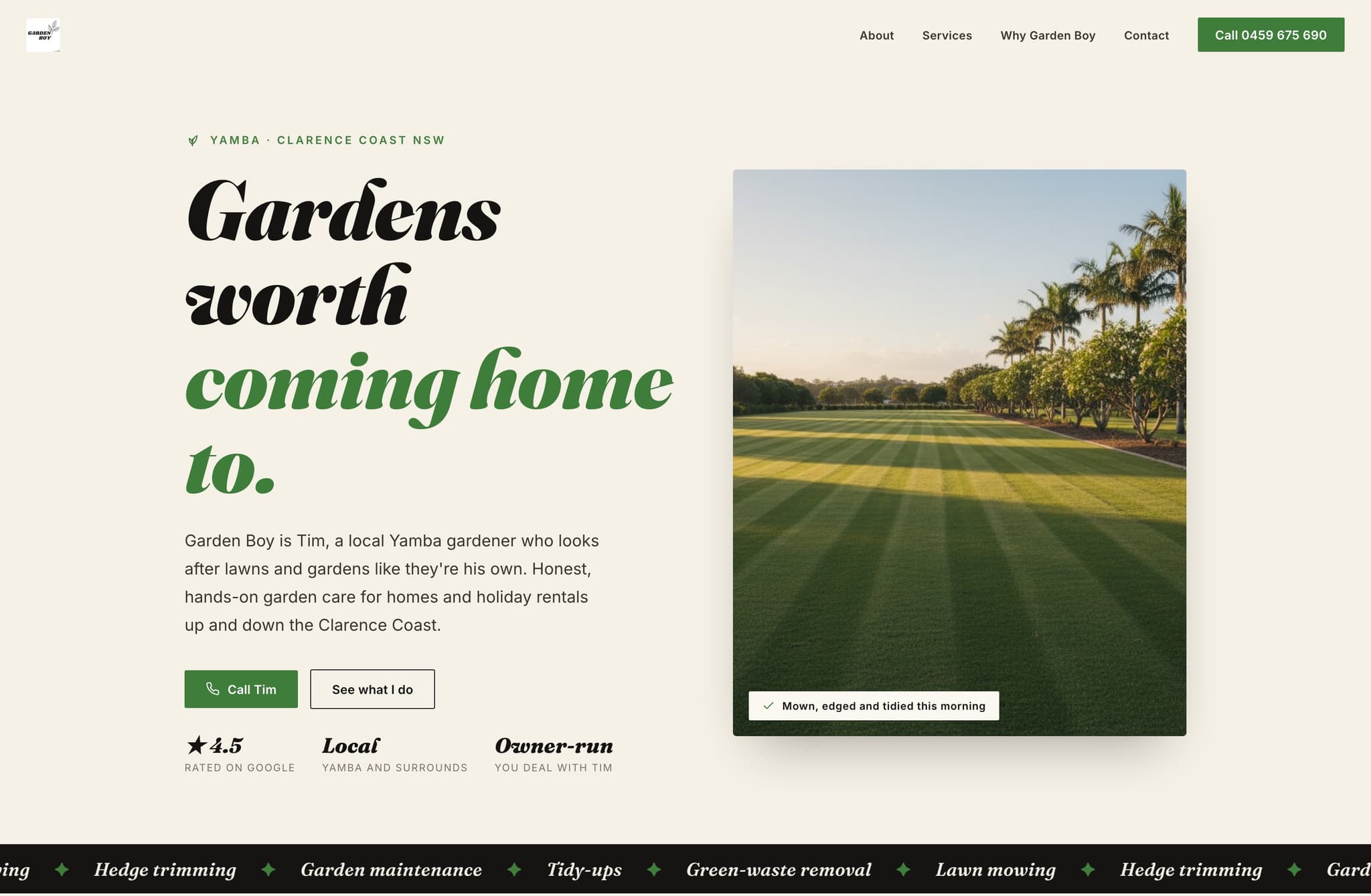 Garden BOY, Web Design project thumbnail