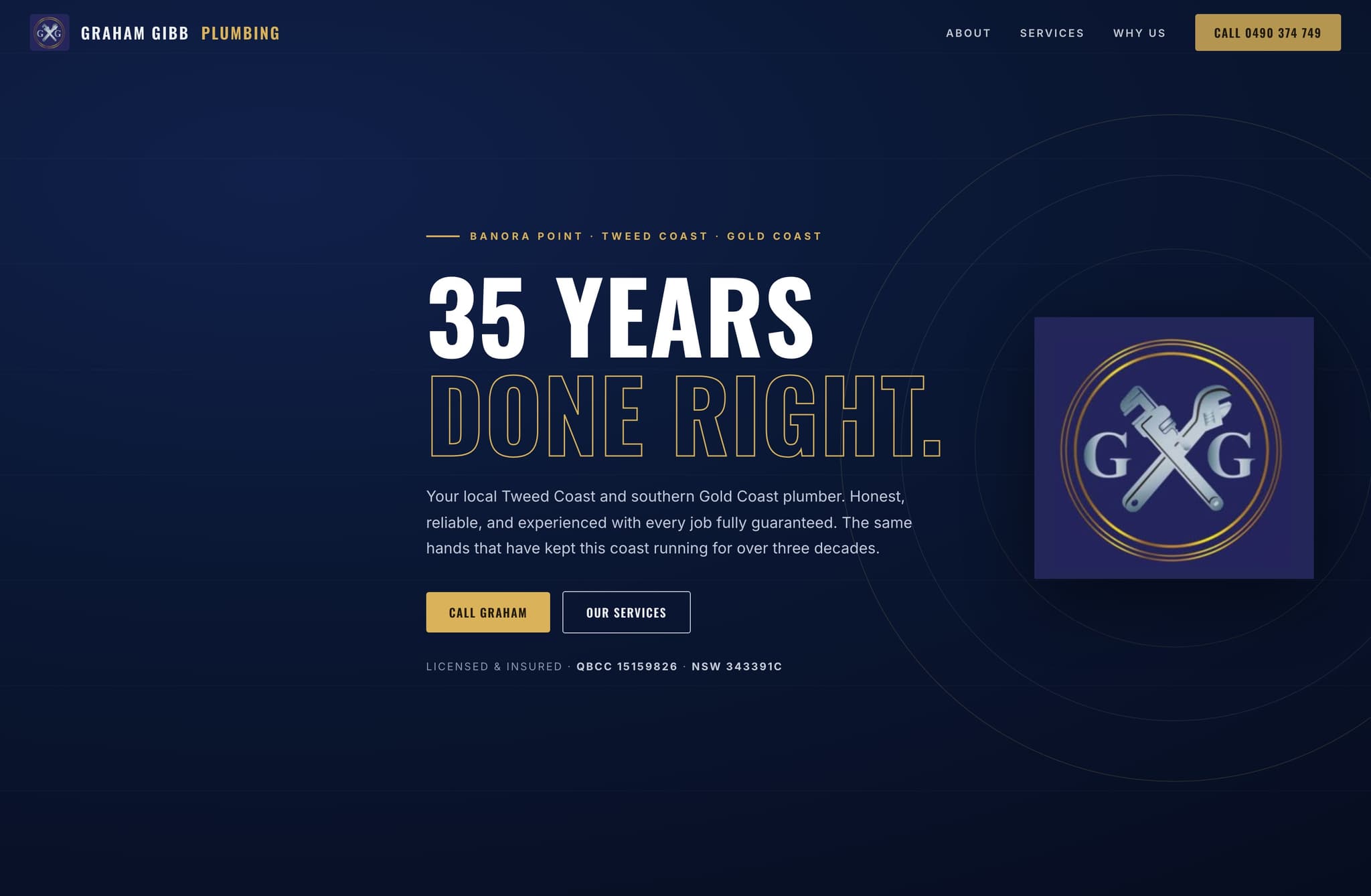 Graham Gibb Plumbing, Web Design project thumbnail
