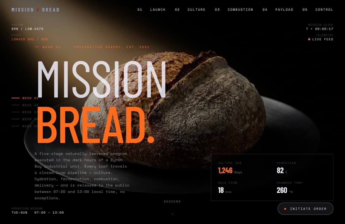 Mission bread, Web Design project thumbnail