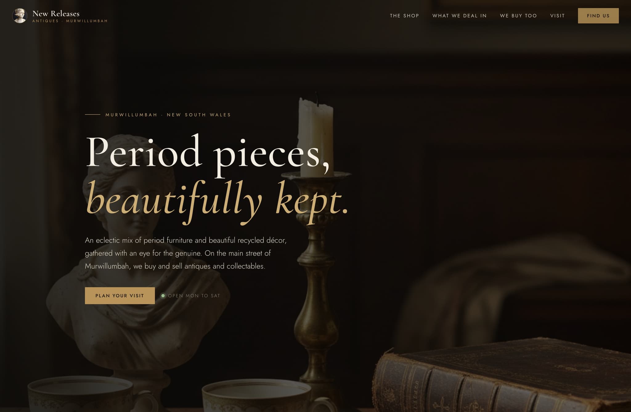NEW Releases Antiques, Web Design project thumbnail