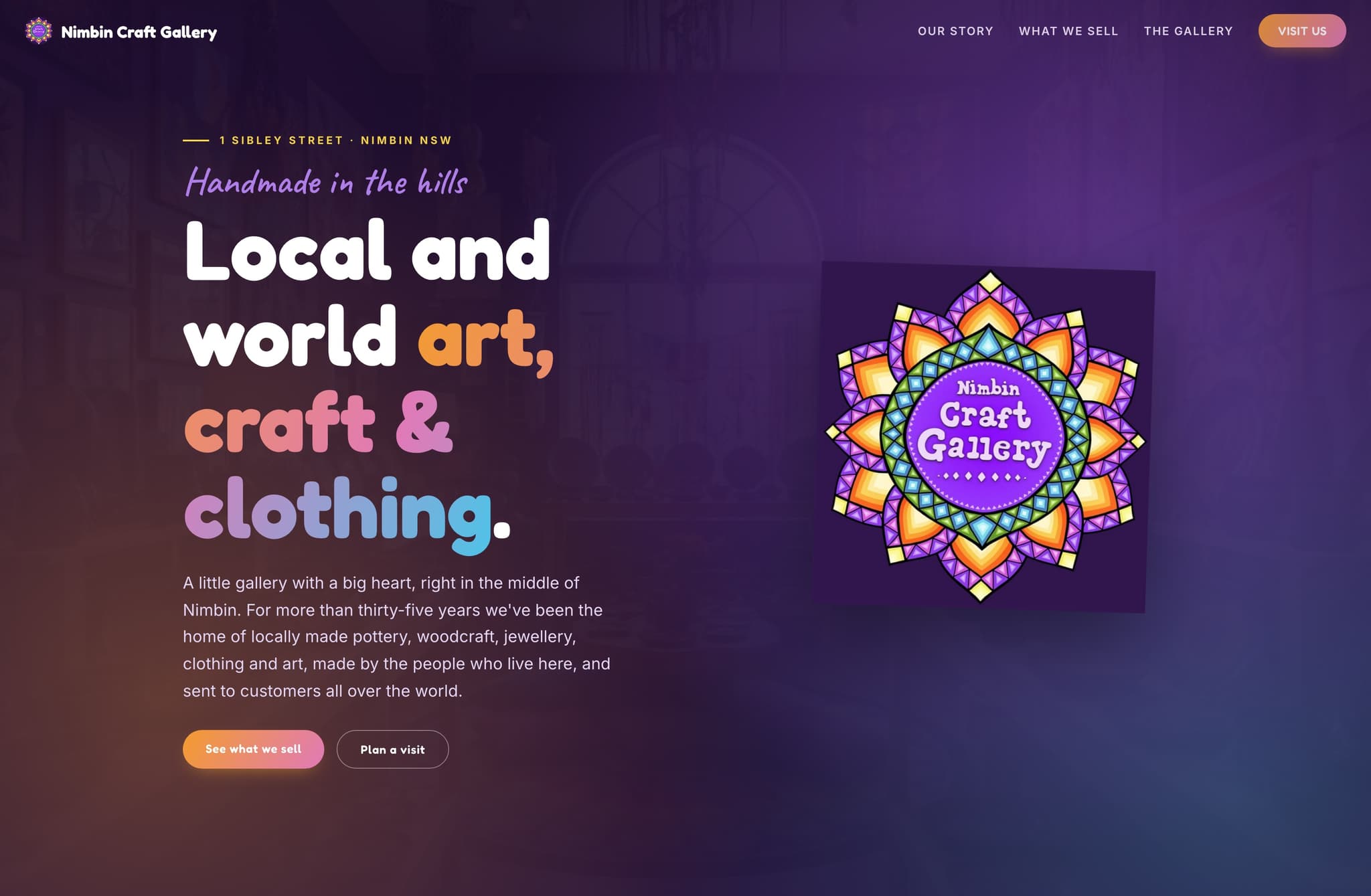 Nimbin Craft Gallery, Web Design project thumbnail