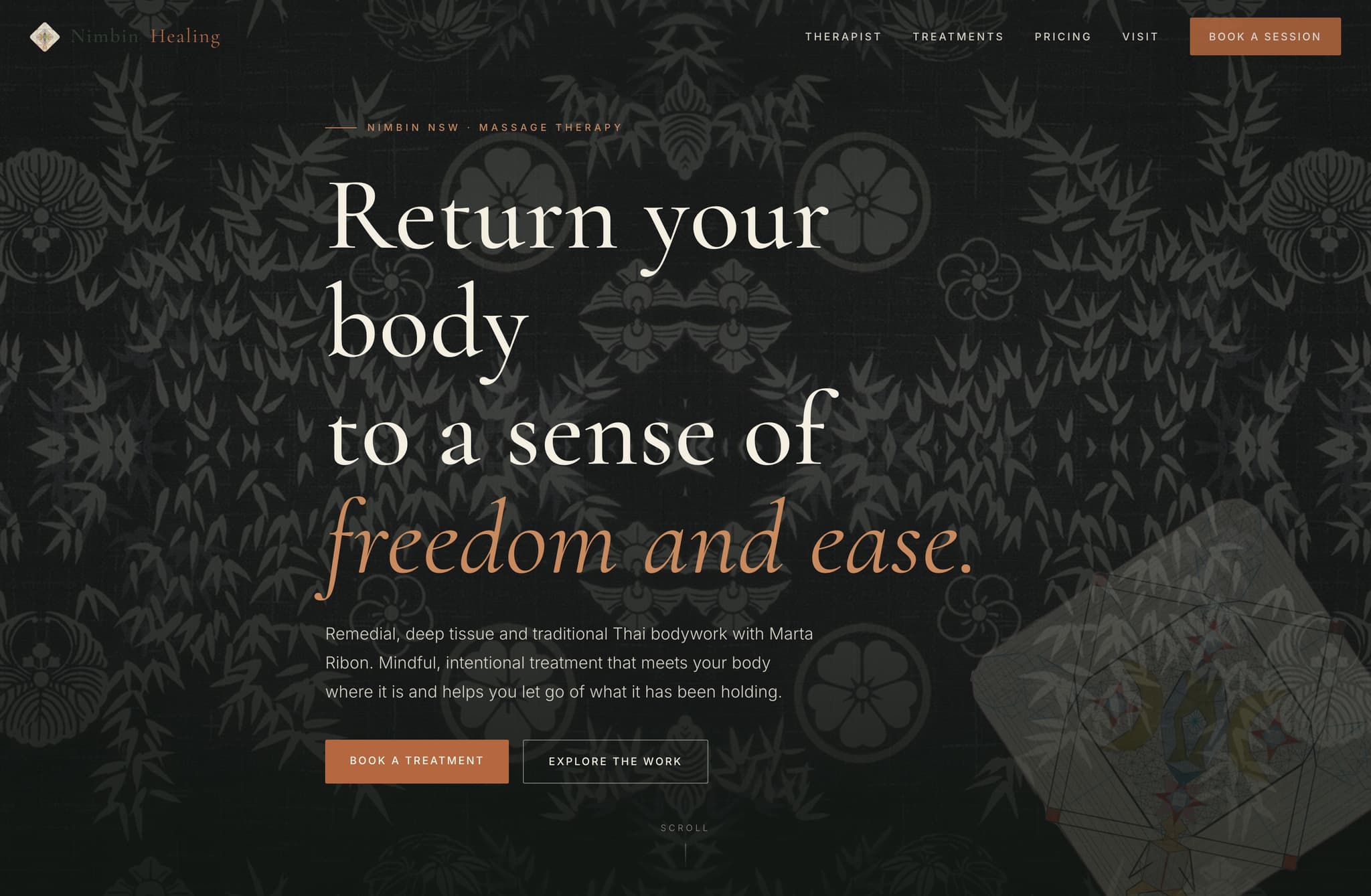 Nimbin Healing, Web Design project thumbnail