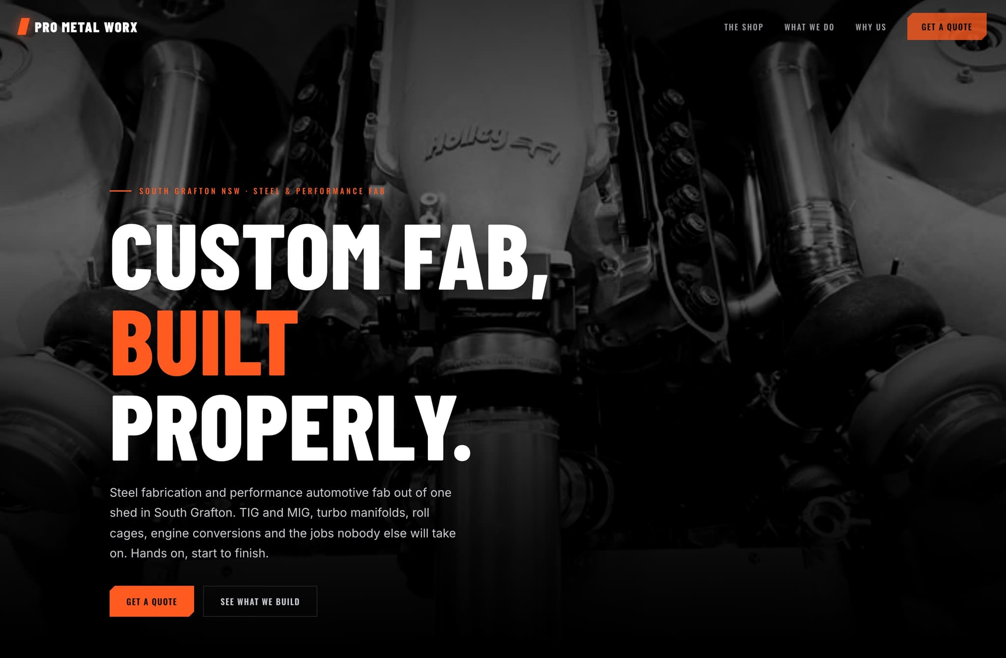 PRO Metal Worx, Web Design project thumbnail
