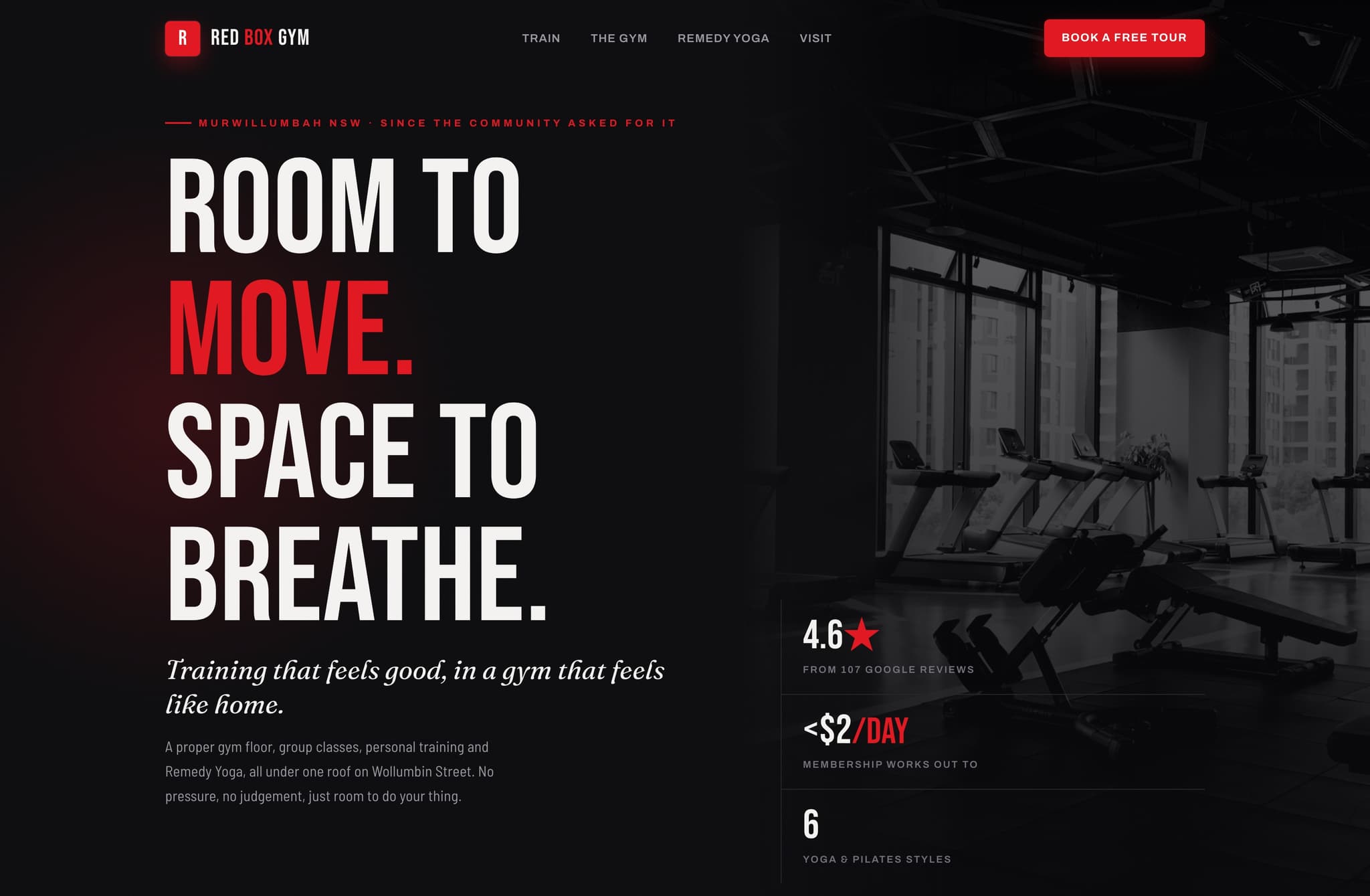 Red Box Gym website redesign