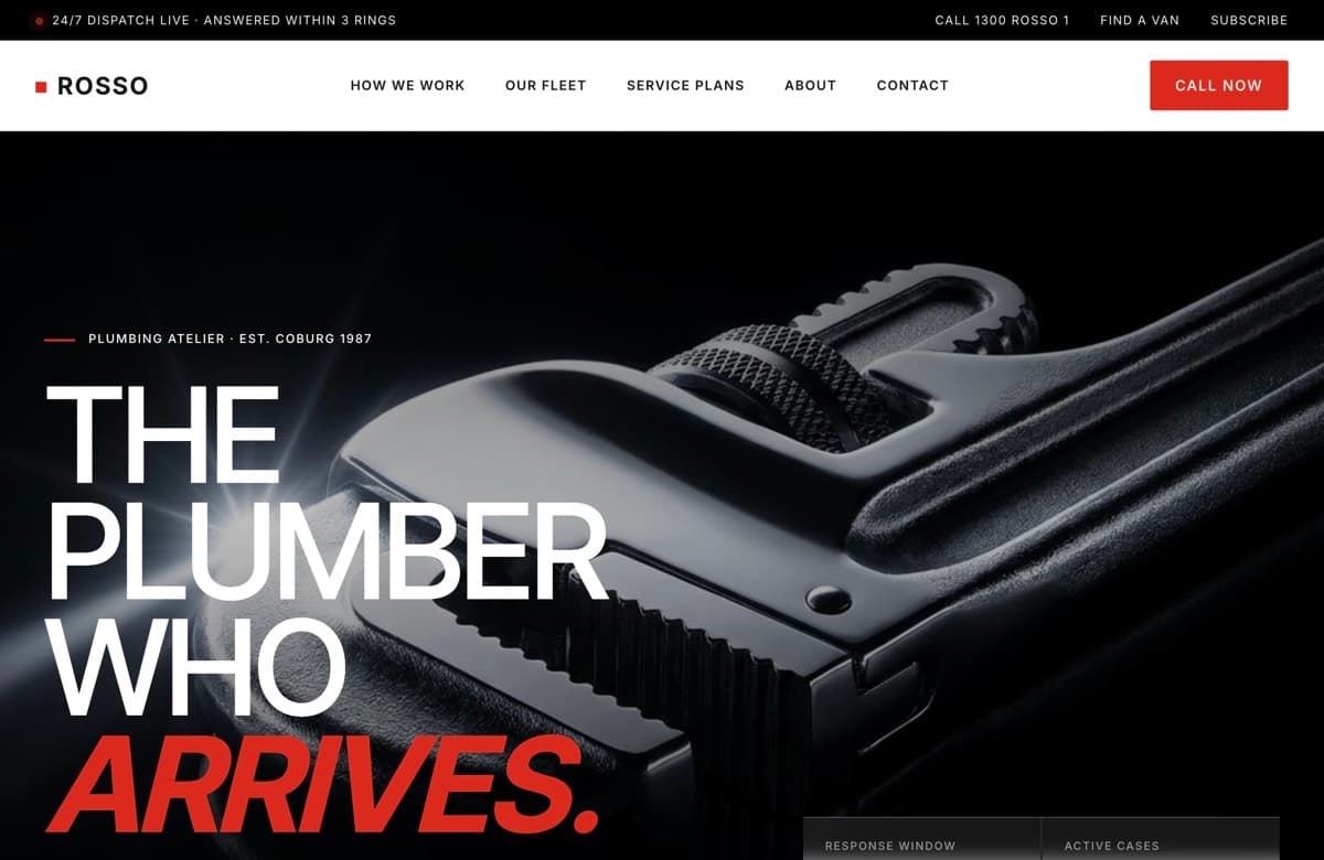 Rosso plumbing, Web Design project thumbnail