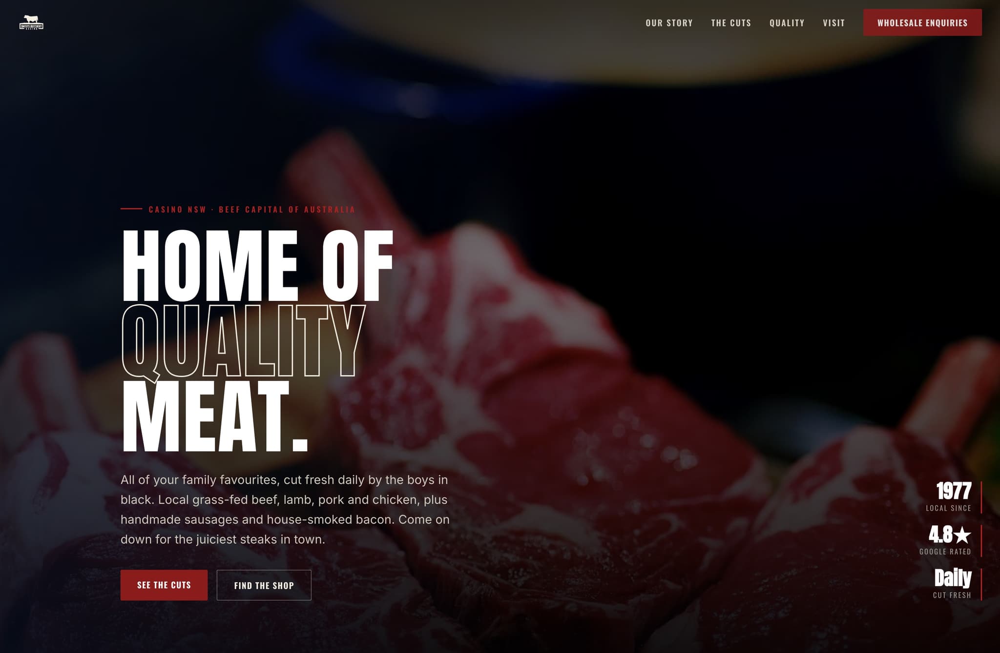 Smiths Butchery, Web Design project thumbnail