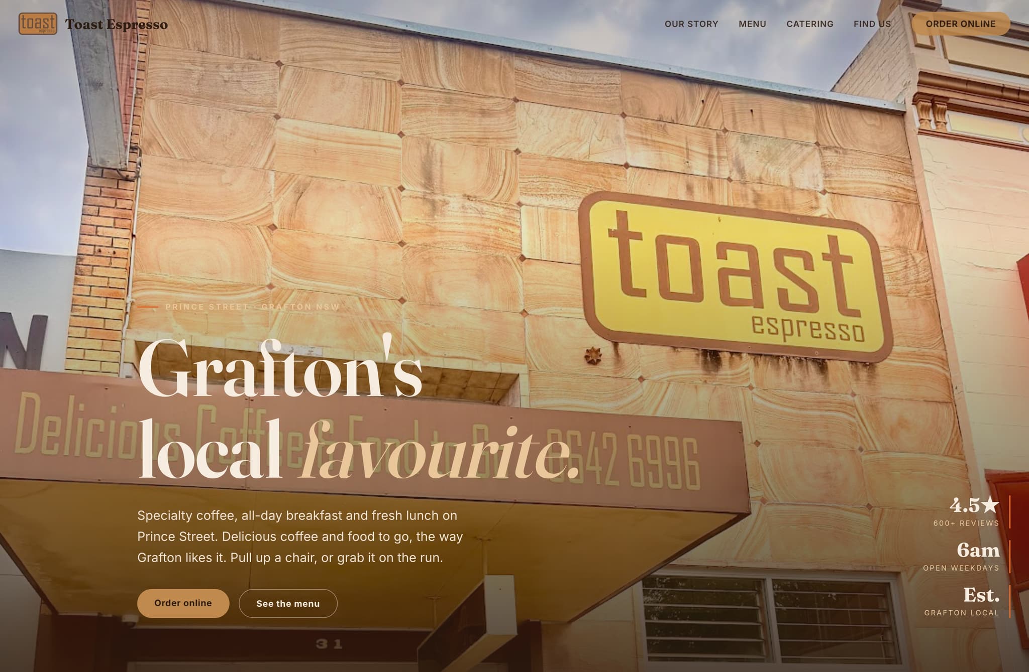 Toast Espresso website redesign